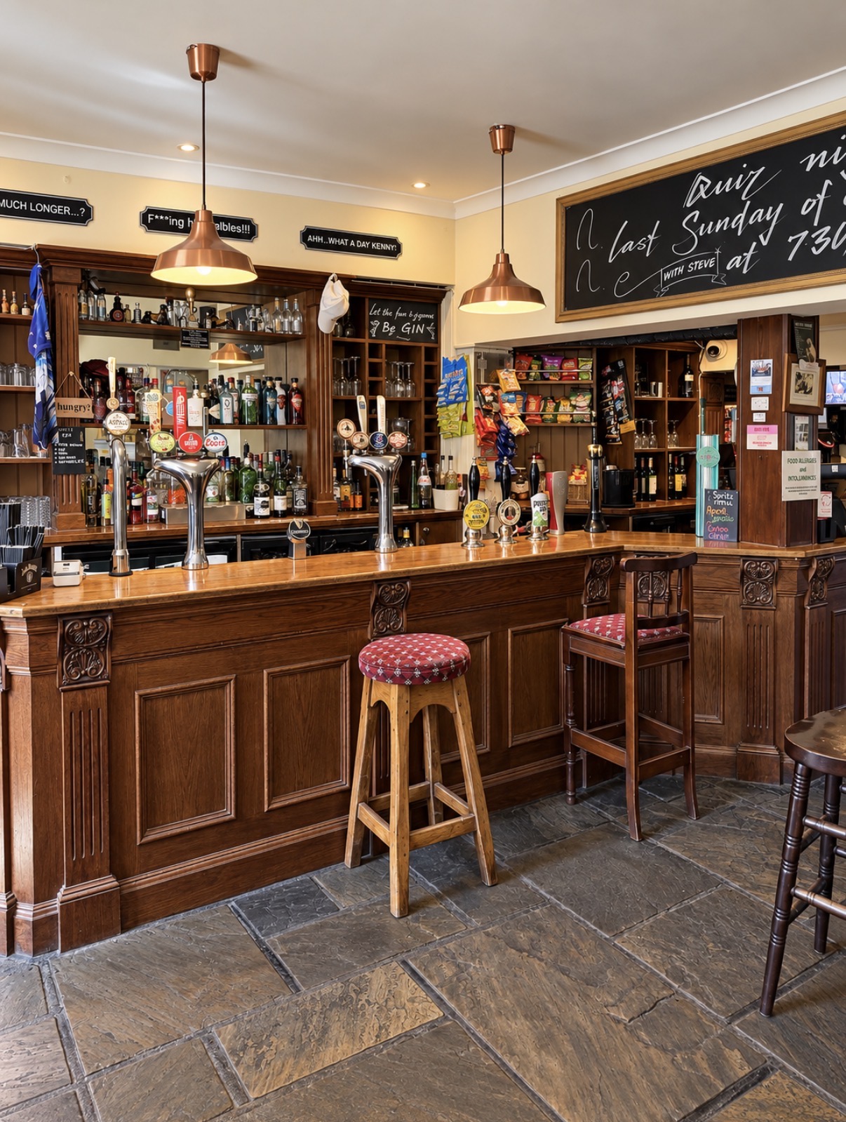 Bar inside The Swan at Compton